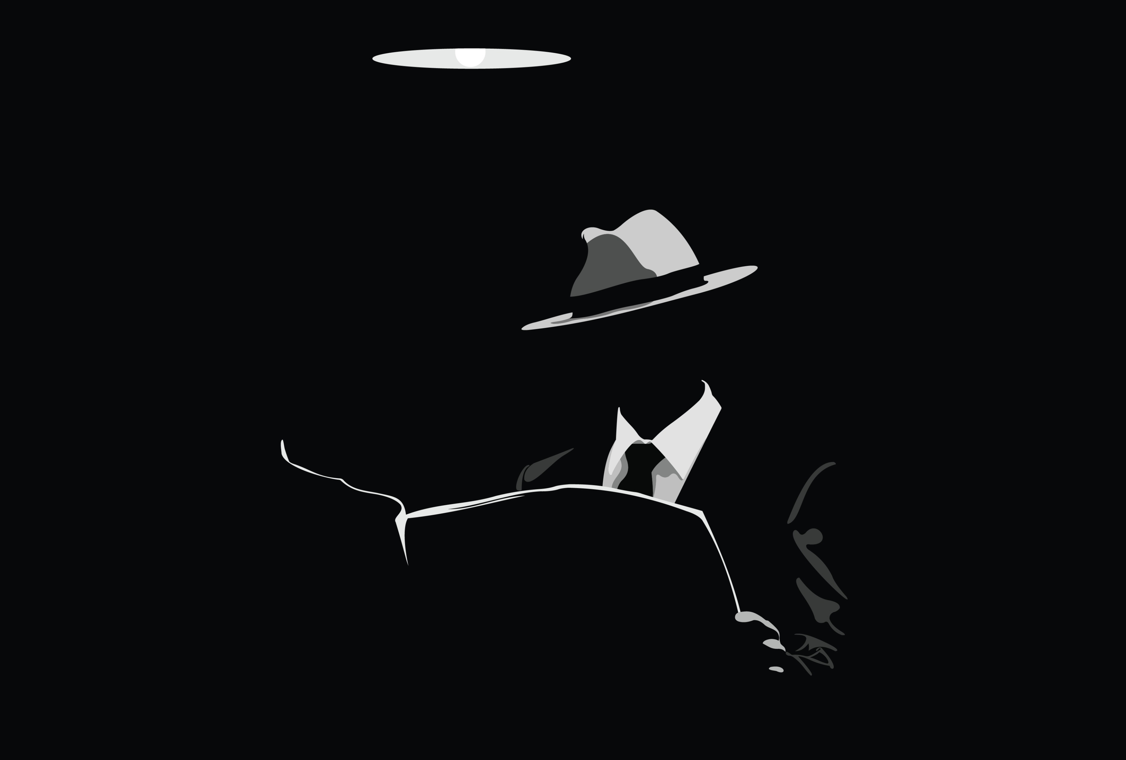 schemenhafter Klischee-Detektiv mit Hut und Zeitung; Düsseldorf Privatermittler, Düsseldorf Detektivbüro, Düsseldorf Detektivteam, Düsseldorf Untreue-Detektiv