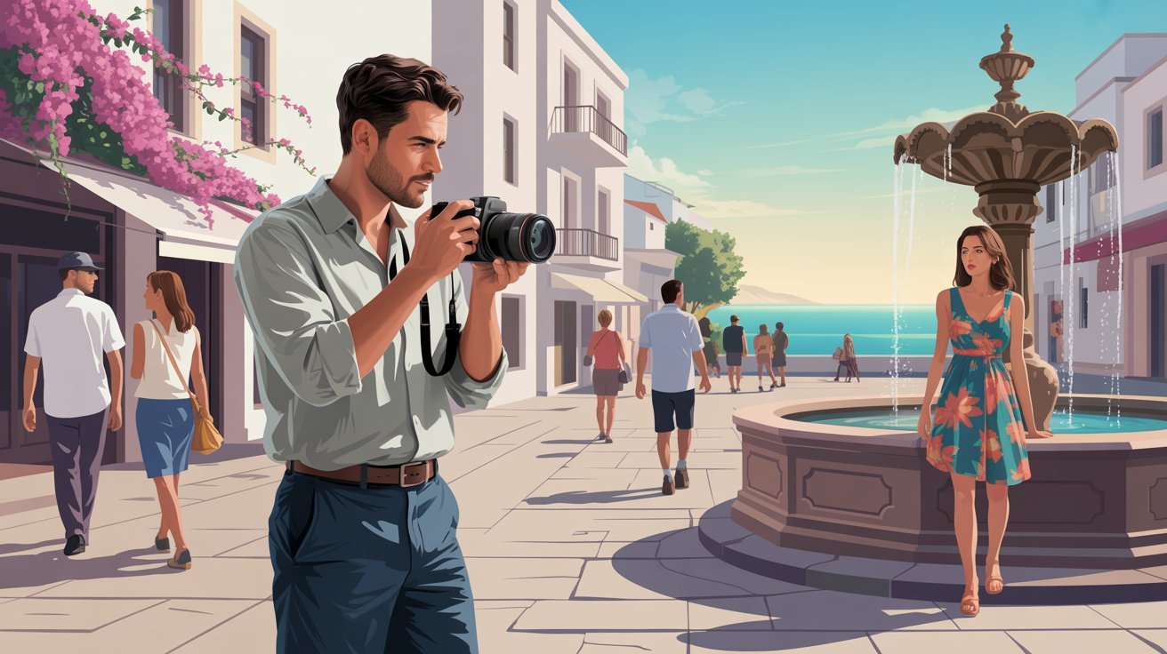 Illustration von Privatdetektiv mit Kamera in Alanya (Türkei); Detektei Alanya (Türkei), Detektiv Alanya (Türkei), Privatdetektiv Alanya (Türkei), Privatdetektei Alanya (Türkei)
